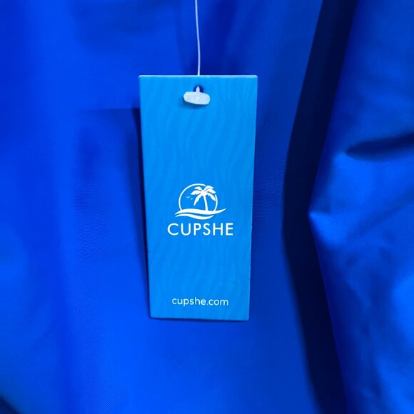 Cupshe Women's Large Chick Blue 2 Piece Tankini Swimdress Flattering Ruching - Picture 5 of 16